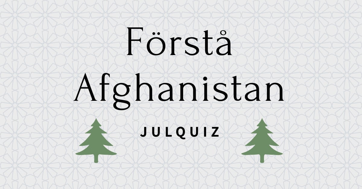 text: förstå Afghanistan jul quiz, två granar.